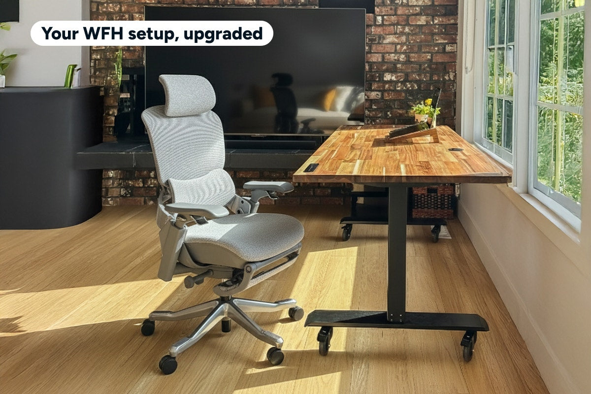 Ergolux Elite Ergonomic Foam Office Chair with Footrest (Grey)