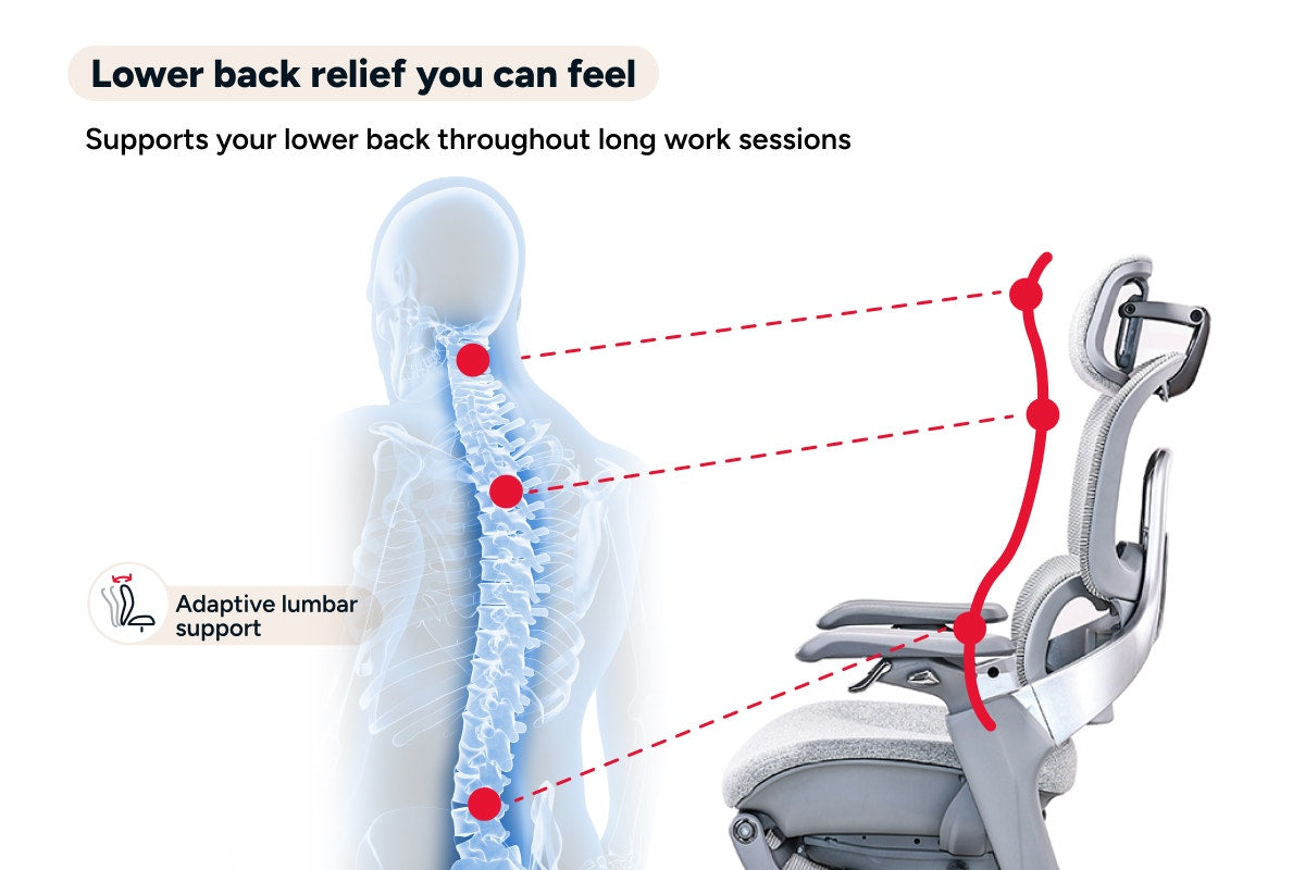 Ergolux Elite Ergonomic Foam Office Chair with Footrest (Grey)