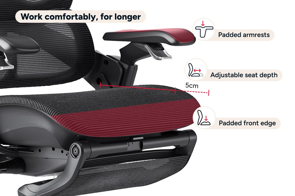 Ergolux Elite Ergonomic Mesh Office Chair with Footrest (Black)