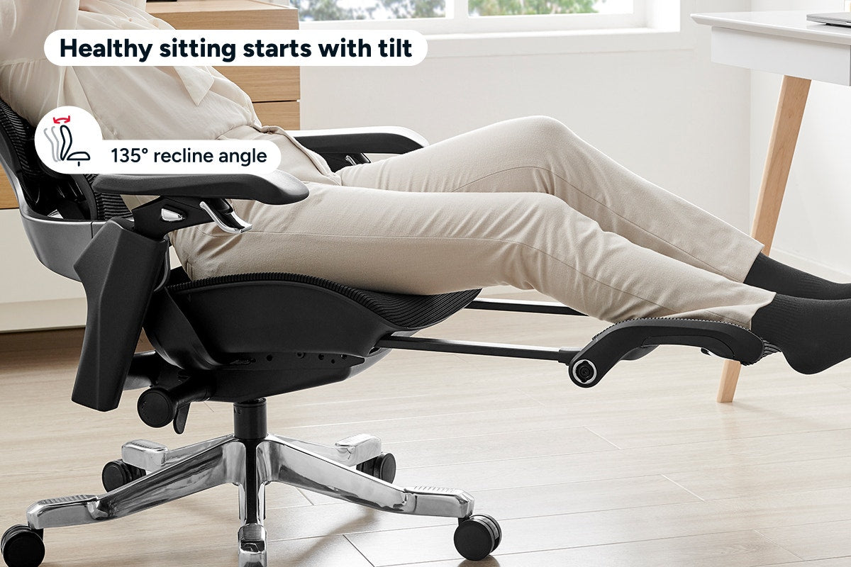 Ergolux Elite Ergonomic Mesh Office Chair with Footrest (Black)