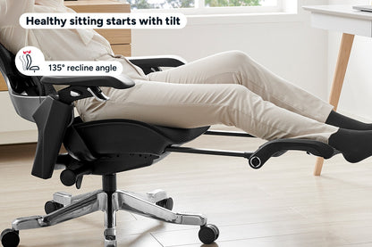 Ergolux Elite Ergonomic Mesh Office Chair with Footrest (Black)