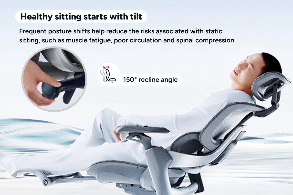 Ergolux Elite Ergonomic Mesh Office Chair with Footrest (Grey)