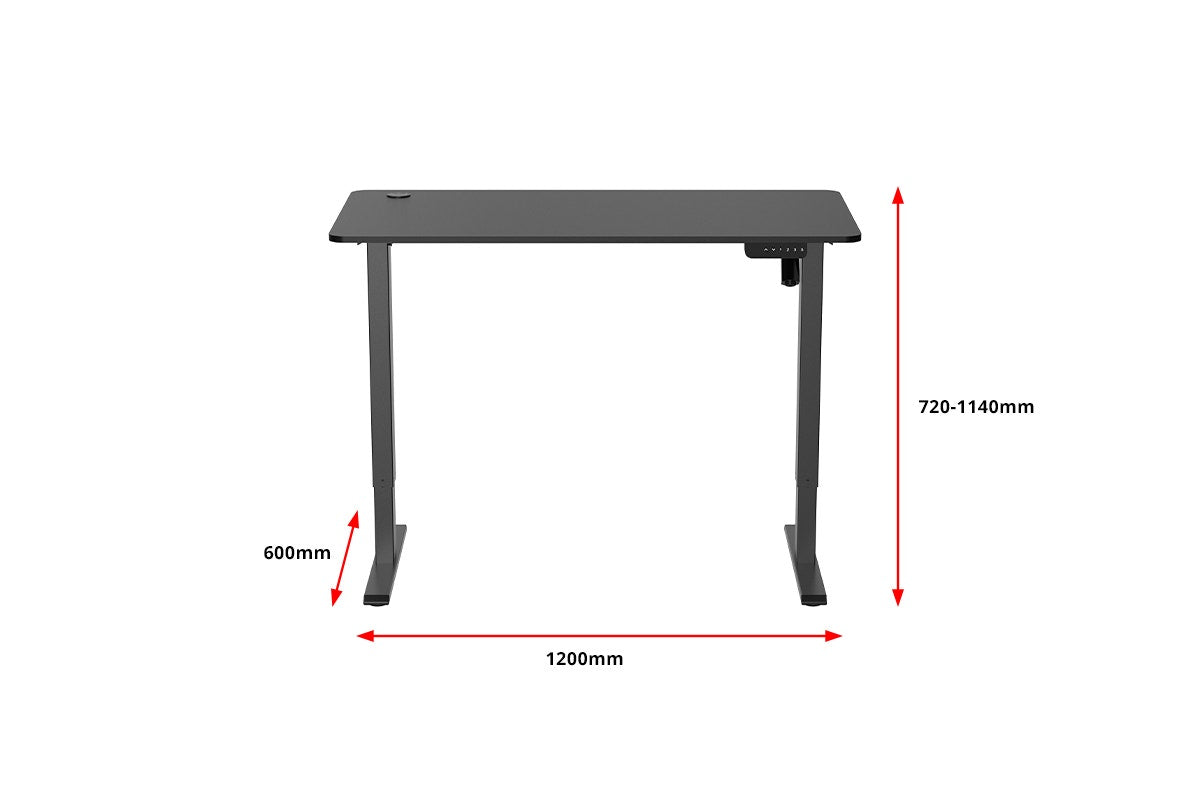 Ergolux Electric Standing Desk 120 x 60cm (Black / Black)