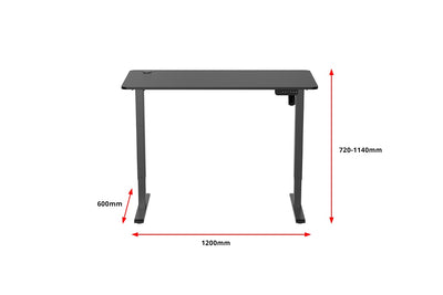 Ergolux Electric Standing Desk 120 x 60cm - Black / Black