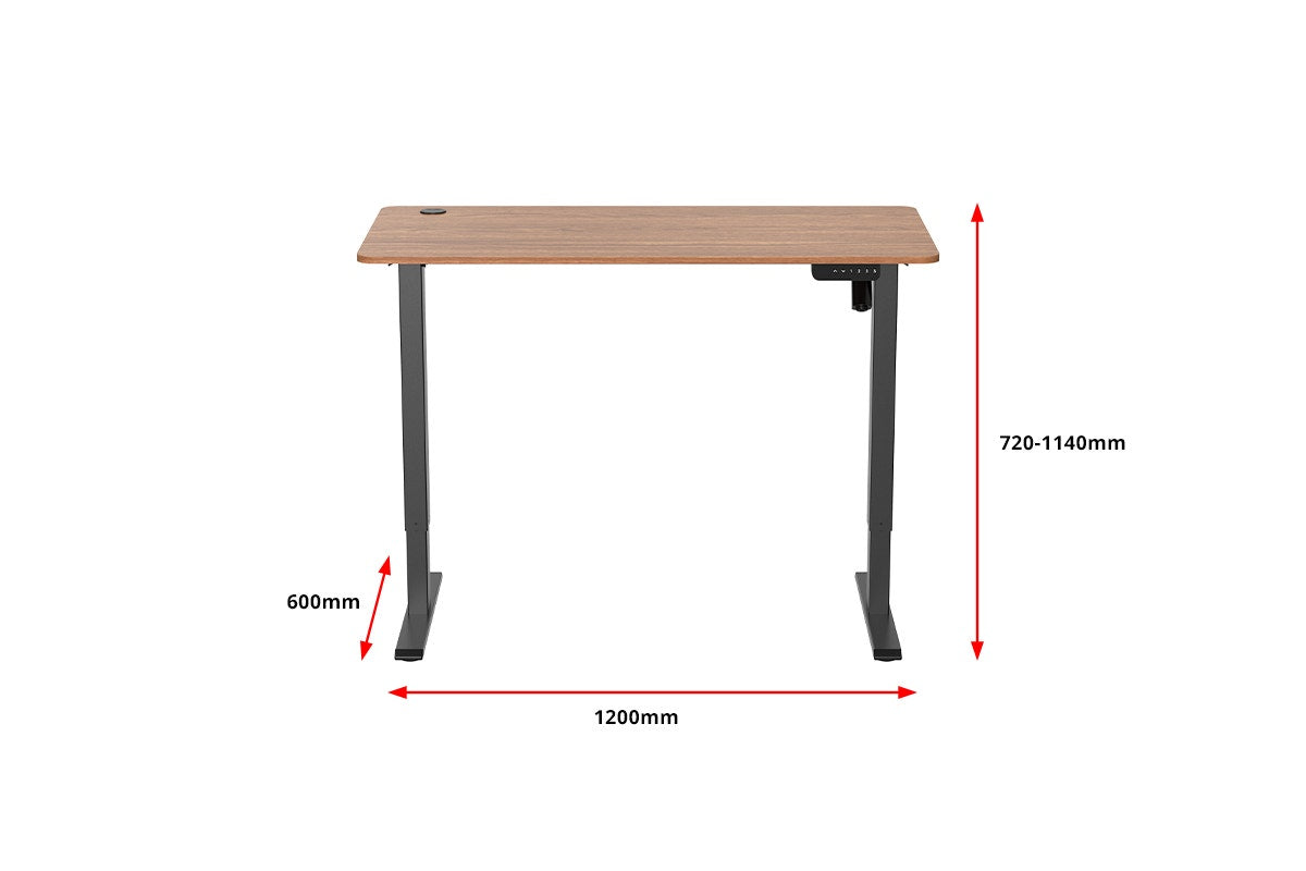 Ergolux Electric Standing Desk 120 x 60cm (Walnut/Black)