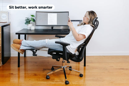 Ergolux EZ11 Ergonomic Mesh Office Chair with Footrest (Black)
