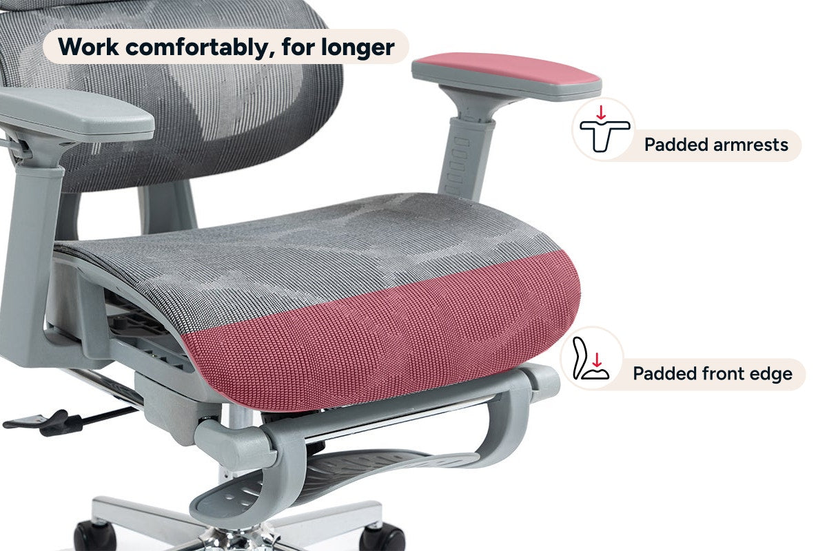Ergolux EZ11 Ergonomic Office Chair with Footrest (Grey)