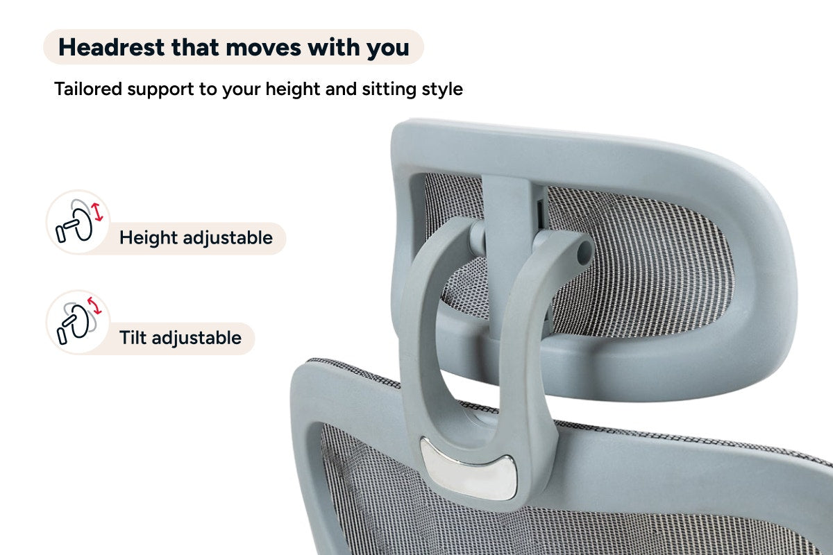 Ergolux EZ11 Ergonomic Office Chair with Footrest (Grey)