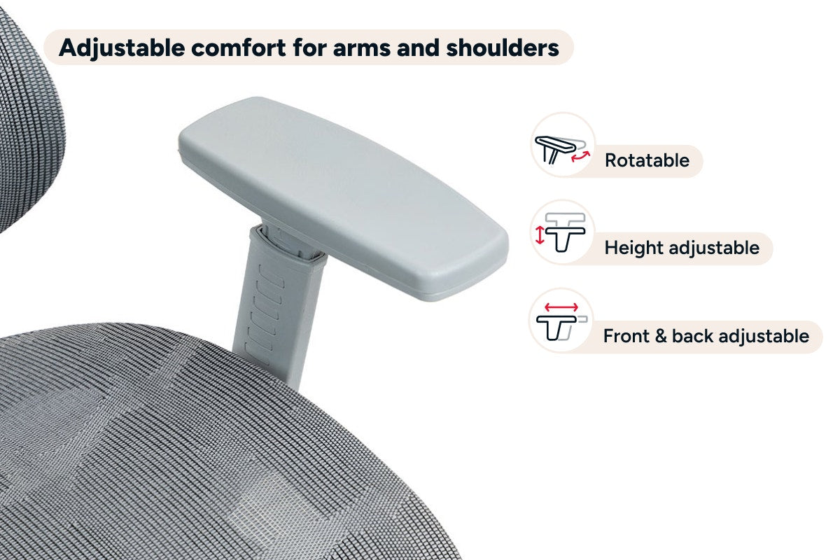 Ergolux EZ11 Ergonomic Office Chair with Footrest (Grey)