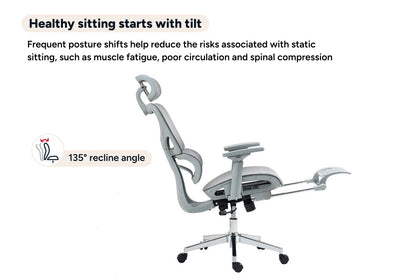 Ergolux EZ11 Ergonomic Office Chair with Footrest (Grey)