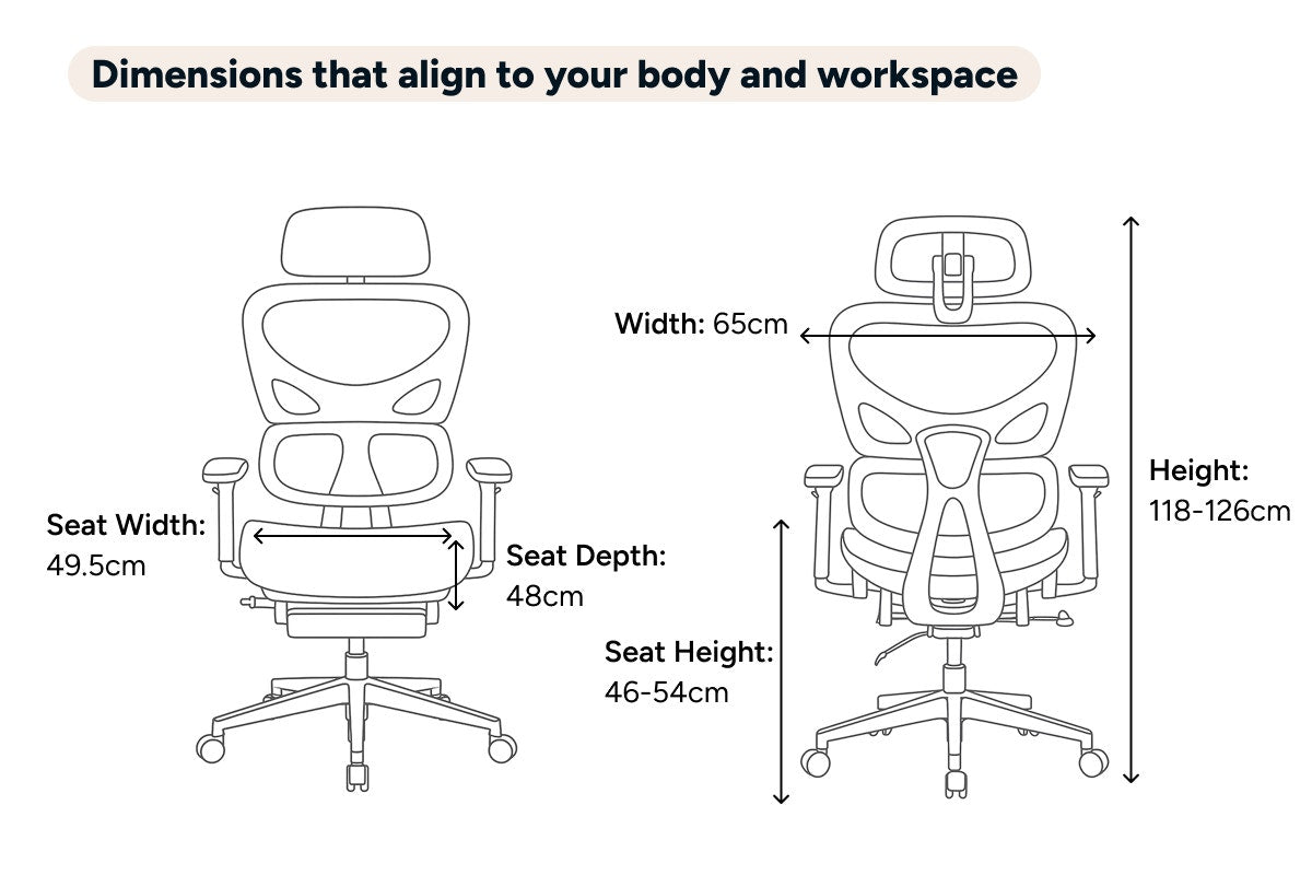 Ergolux EZ11 Ergonomic Office Chair with Footrest (Grey)