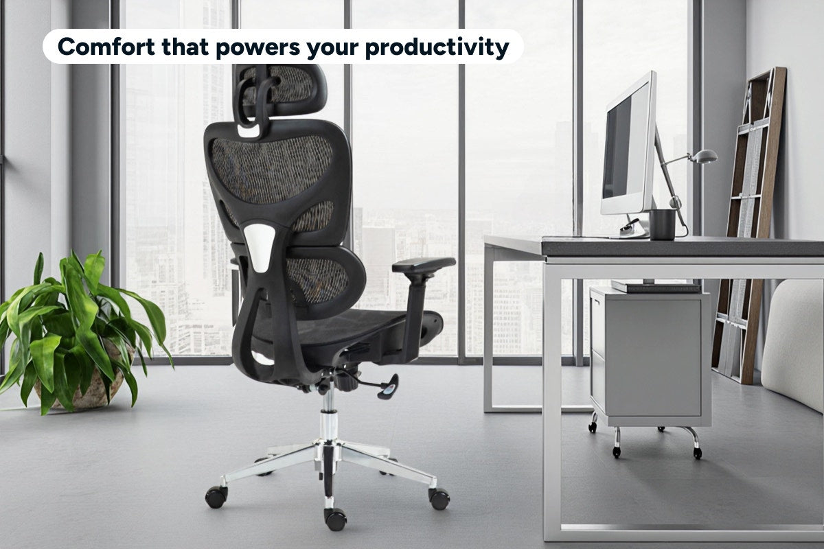 Ergolux Plus Ergonomic Mesh Office Chair (Black)