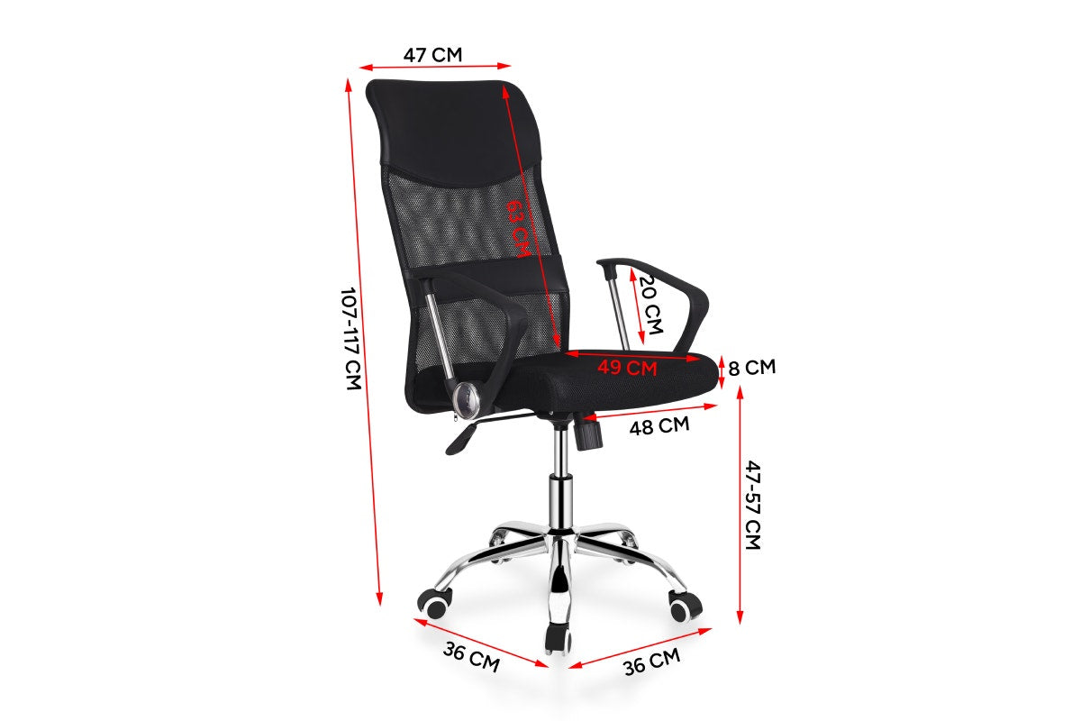 Ergolux High Back Designer Office Chair  - Black)