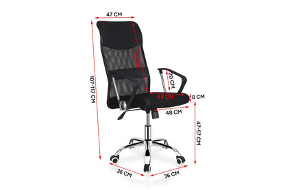 Ergolux High Back Designer Office Chair  - Black)