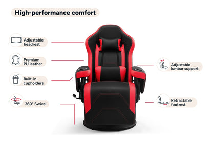 Ergolux Hotshot Recliner Gaming Office Chair (Black/Red)