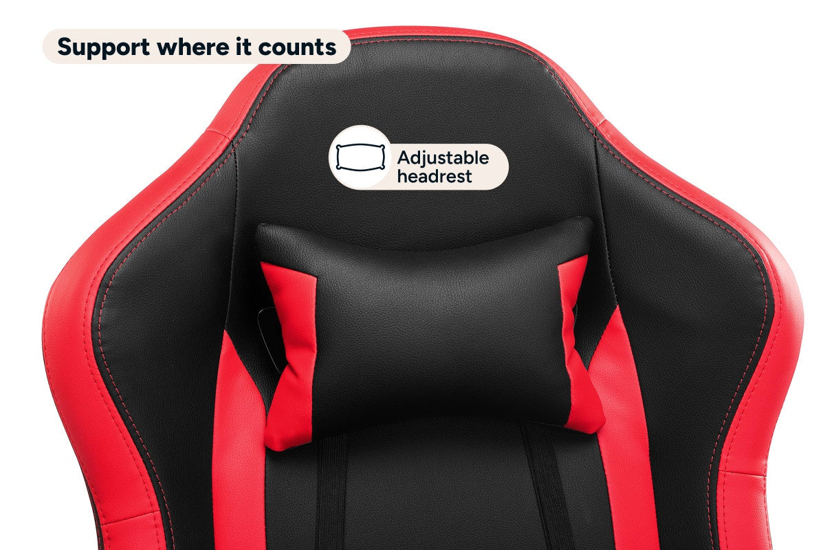 Ergolux Hotshot Recliner Gaming Office Chair (Black/Red)