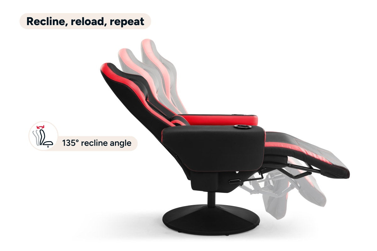 Ergolux Hotshot Recliner Gaming Office Chair (Black/Red)