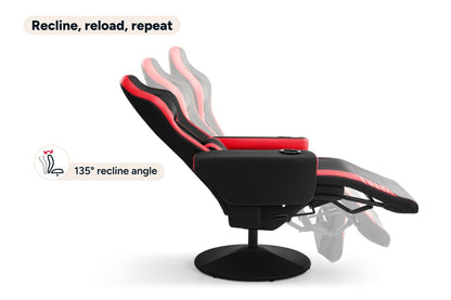 Ergolux Hotshot Recliner Gaming Office Chair (Black/Red)