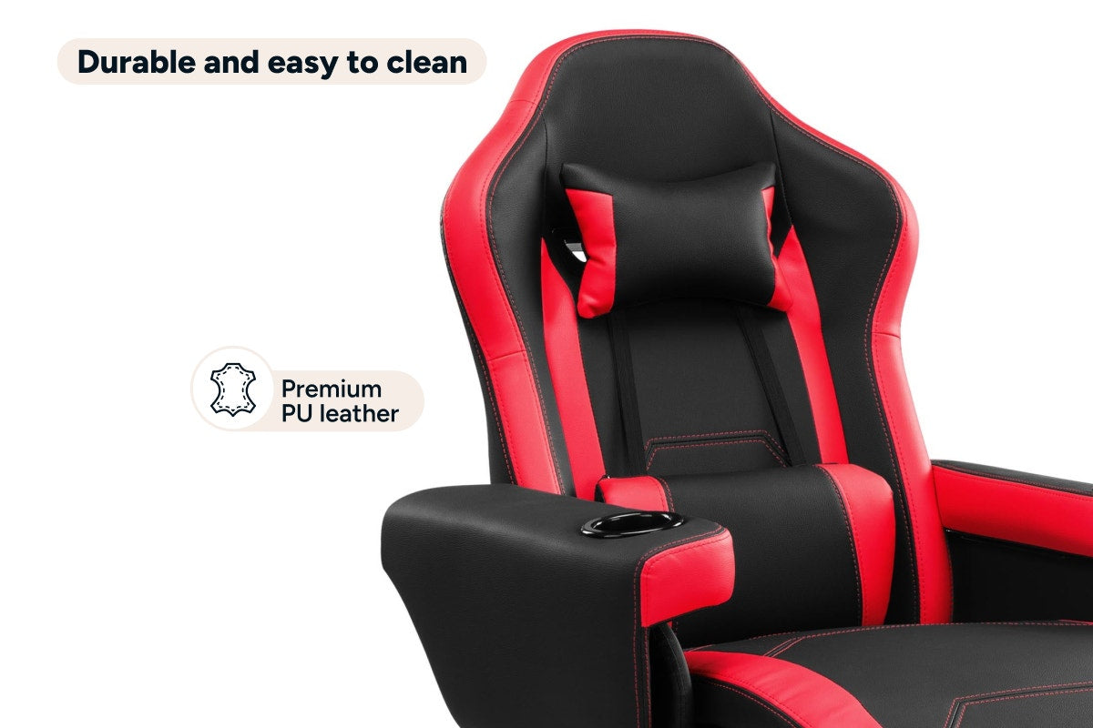 Ergolux Hotshot Recliner Gaming Office Chair (Black/Red)