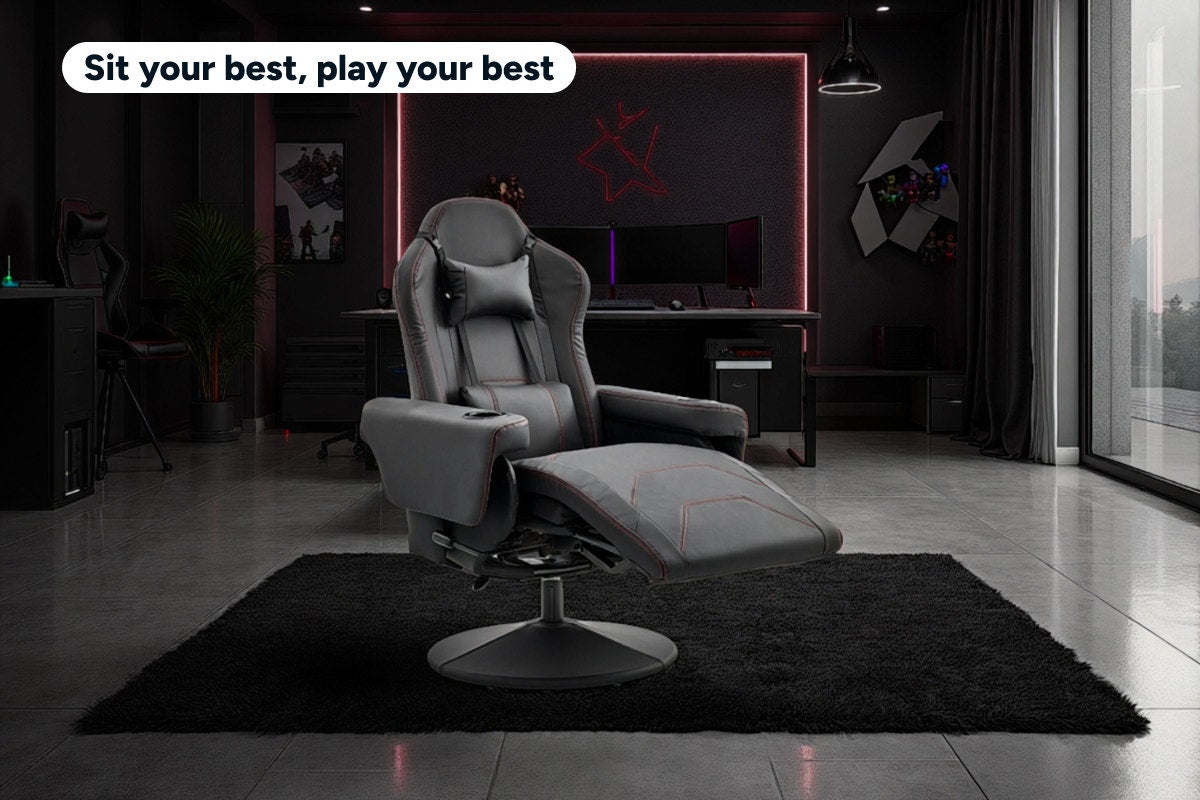 Ergolux Hotshot Recliner Gaming Office Chair (Black)