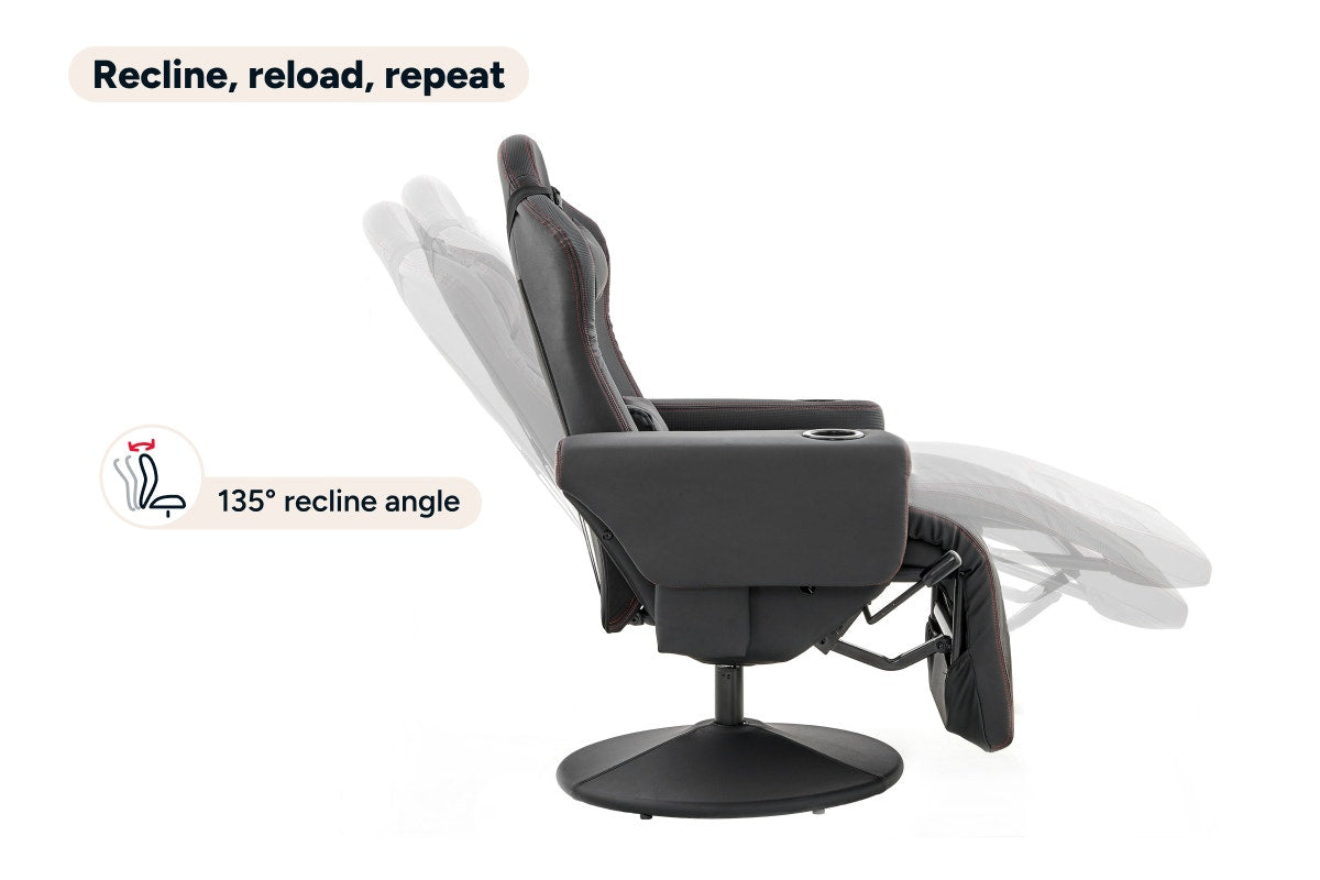 Ergolux Hotshot Recliner Gaming Office Chair (Black)