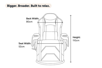 Ergolux Hotshot Recliner Gaming Office Chair (Black)
