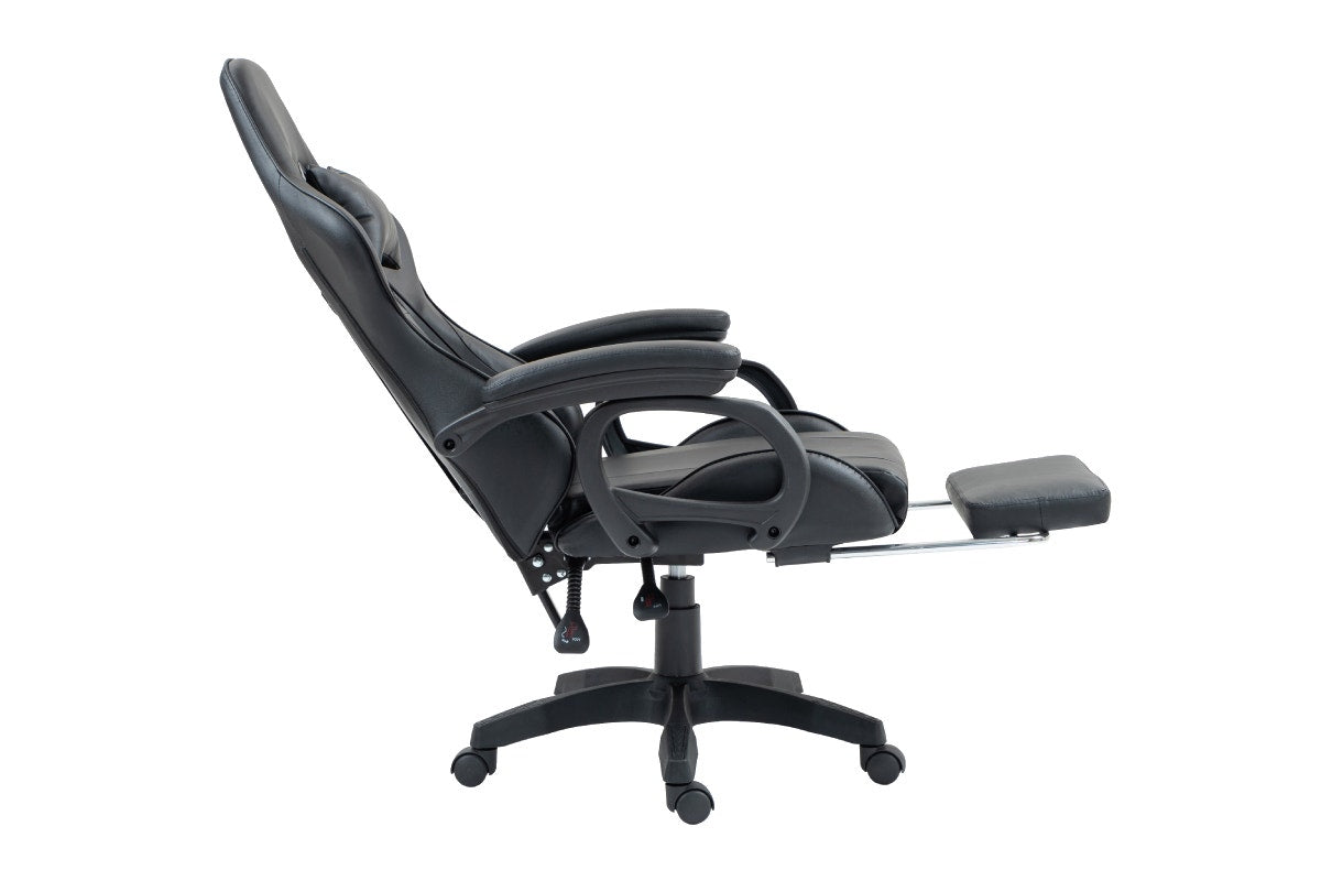 Ergolux Meta Massage Gaming Chair with Footrest (Black)