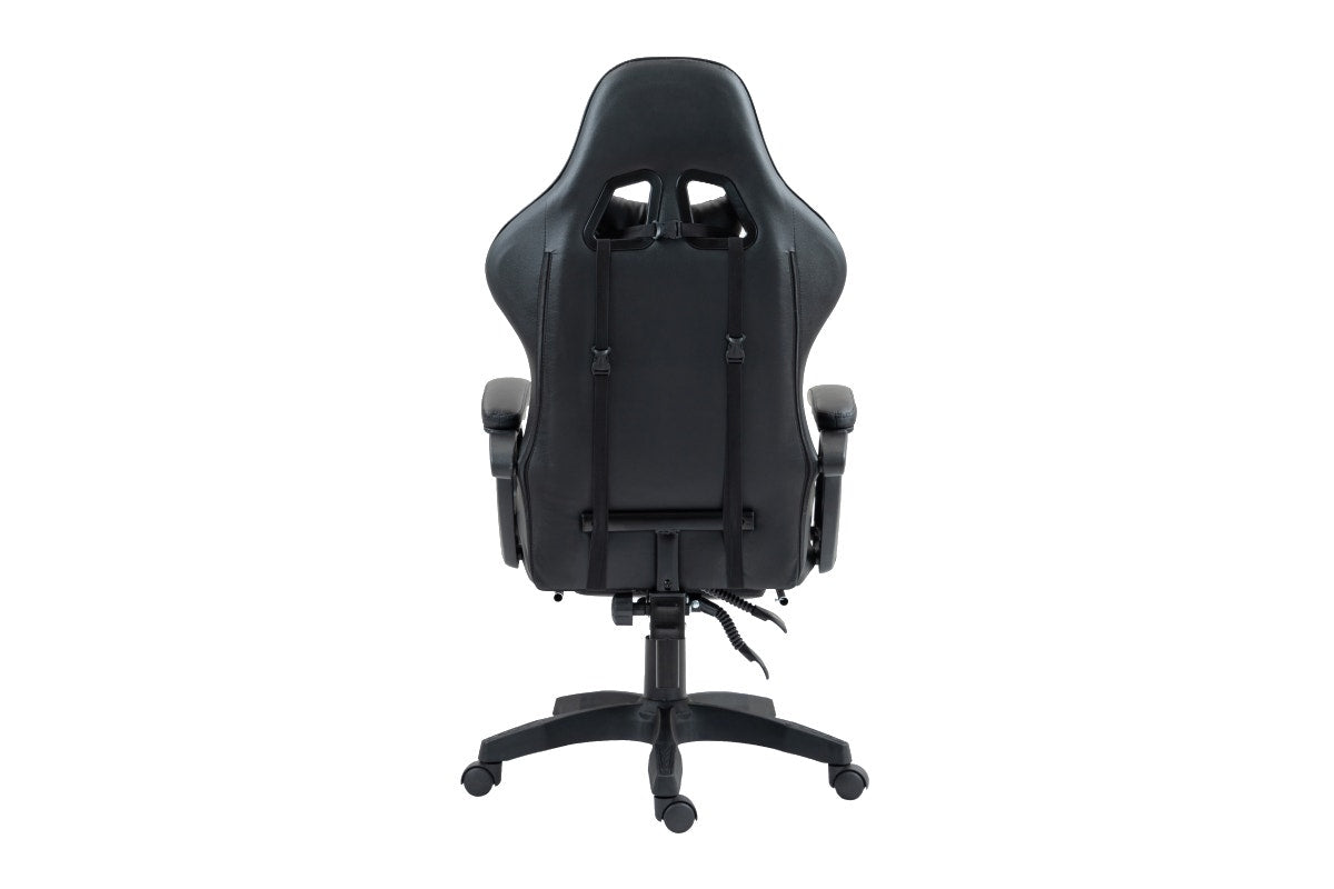 Ergolux Meta Massage Gaming Chair with Footrest (Black)