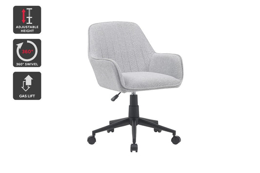 Ovela Milly Fabric Office Chair (Grey/Black) - Auzzistore