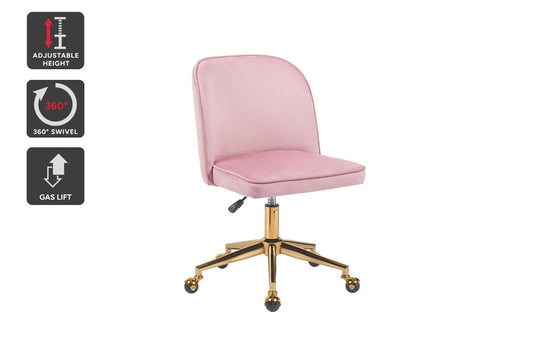 Ovela Monty Velvet Office Chair (Blush) - Auzzistore
