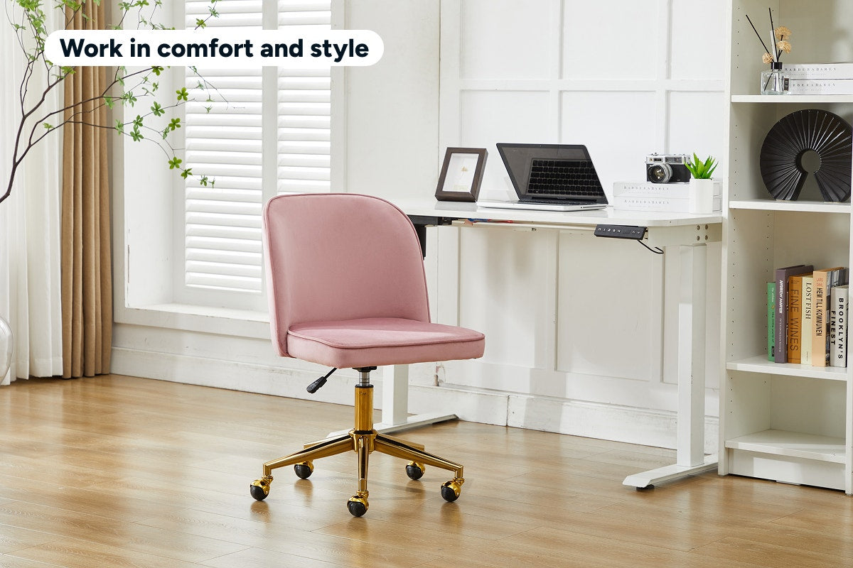 Ergolux Monty Velvet Office Chair (Blush)