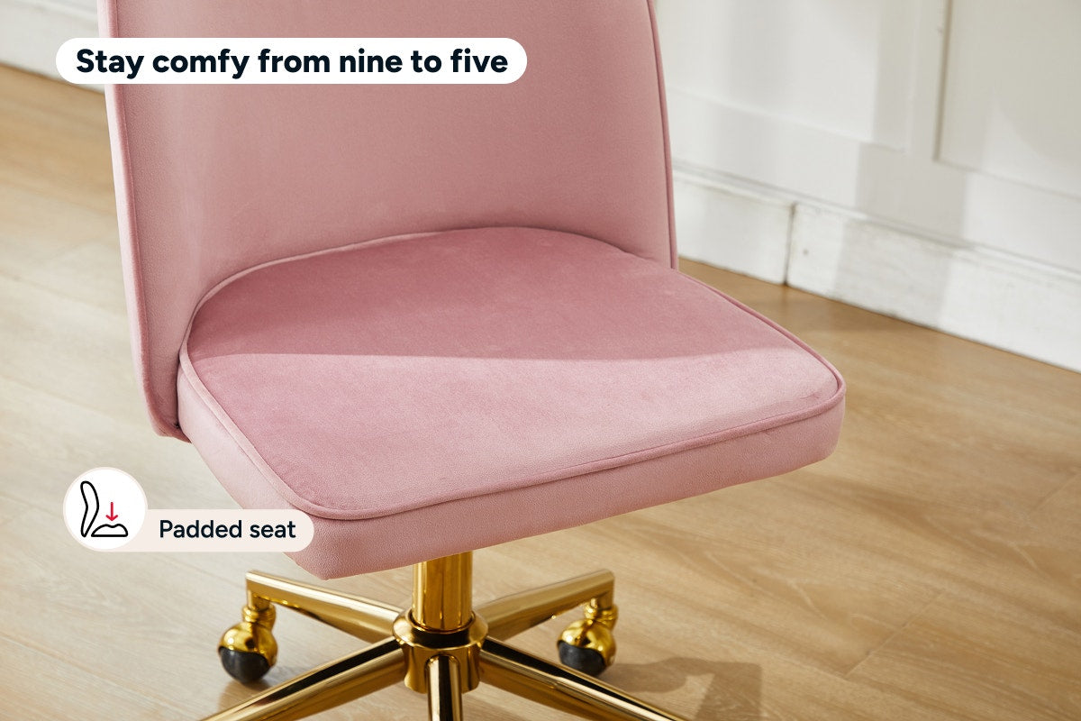 Ergolux Monty Velvet Office Chair (Blush)