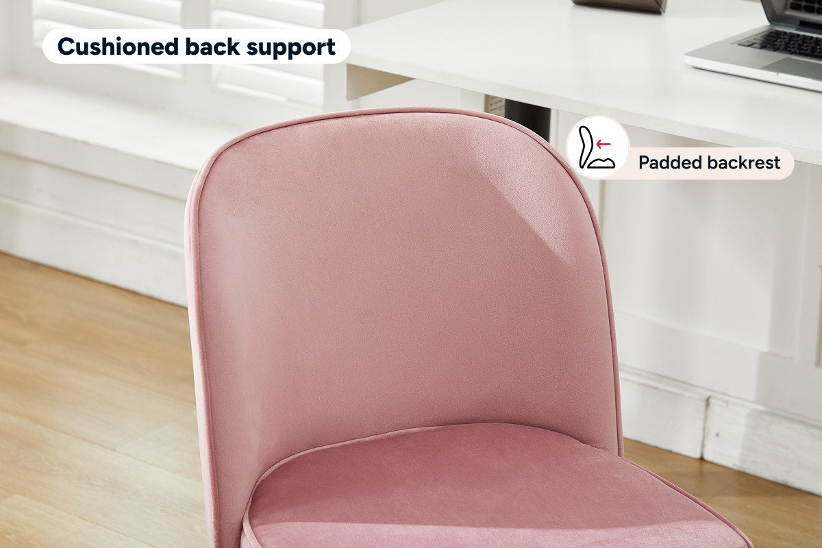 Ergolux Monty Velvet Office Chair (Blush)