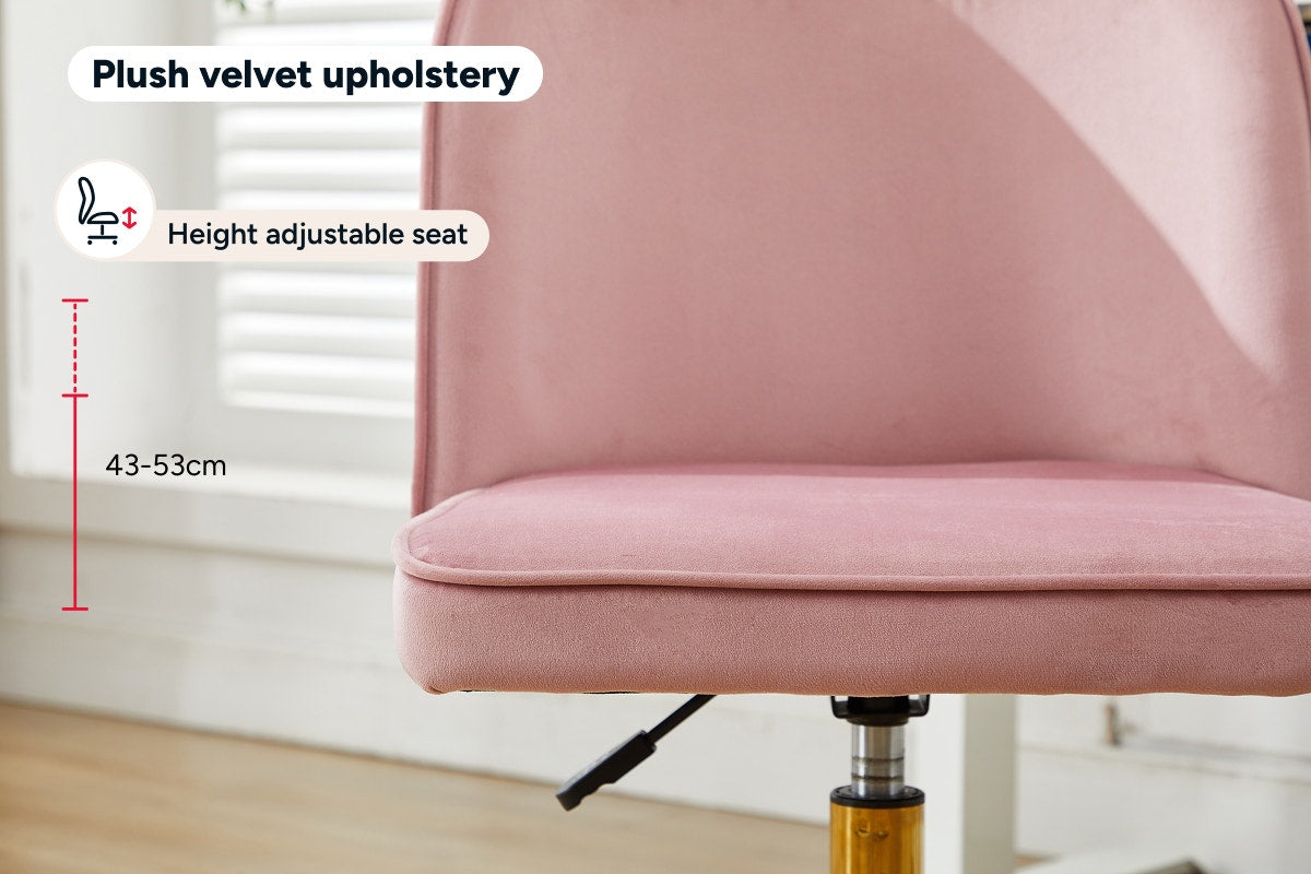 Ergolux Monty Velvet Office Chair (Blush)