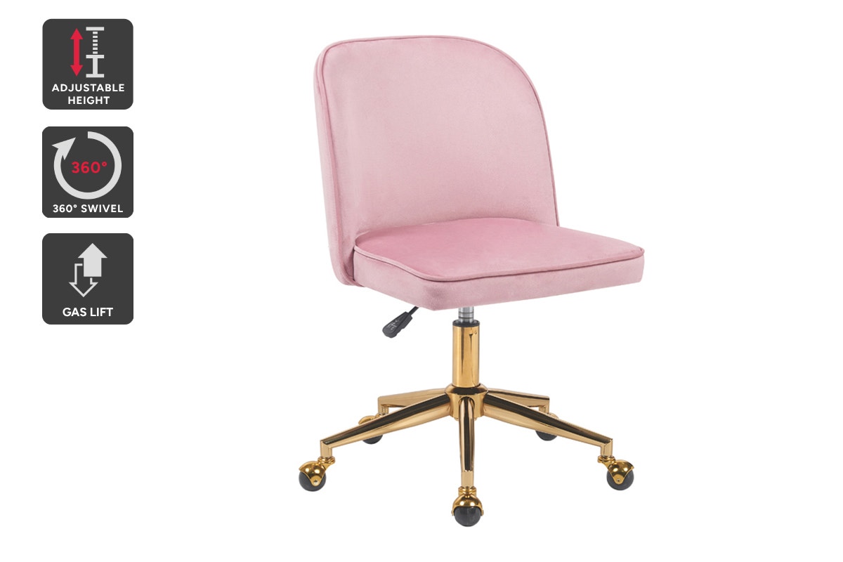 Ergolux Monty Velvet Office Chair (Blush)