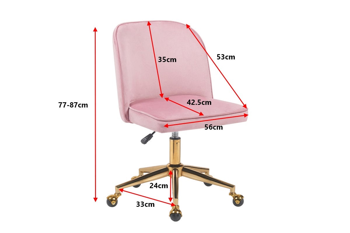 Ergolux Monty Velvet Office Chair (Blush)