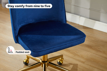 Ergolux Monty Velvet Office Chair (Navy)