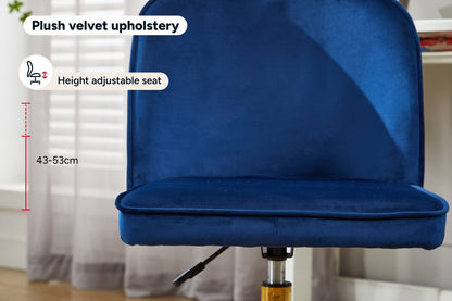 Ergolux Monty Velvet Office Chair (Navy)