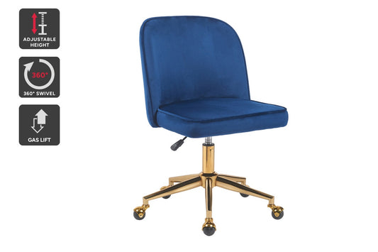 Ergolux Monty Velvet Office Chair (Navy)