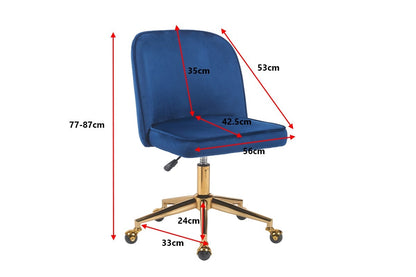 Ergolux Monty Velvet Office Chair (Navy)