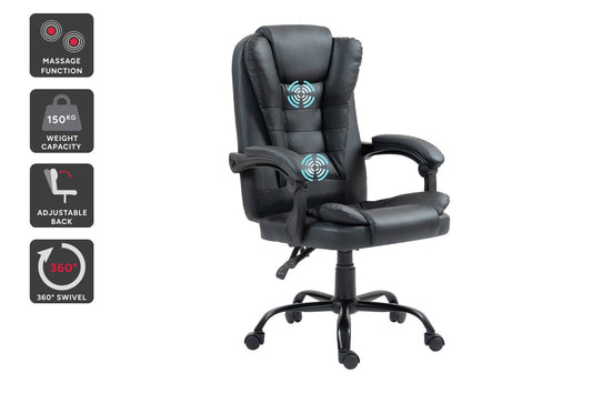 Ergolux Noob Mid Back Padded Massage Office Chair (Black)