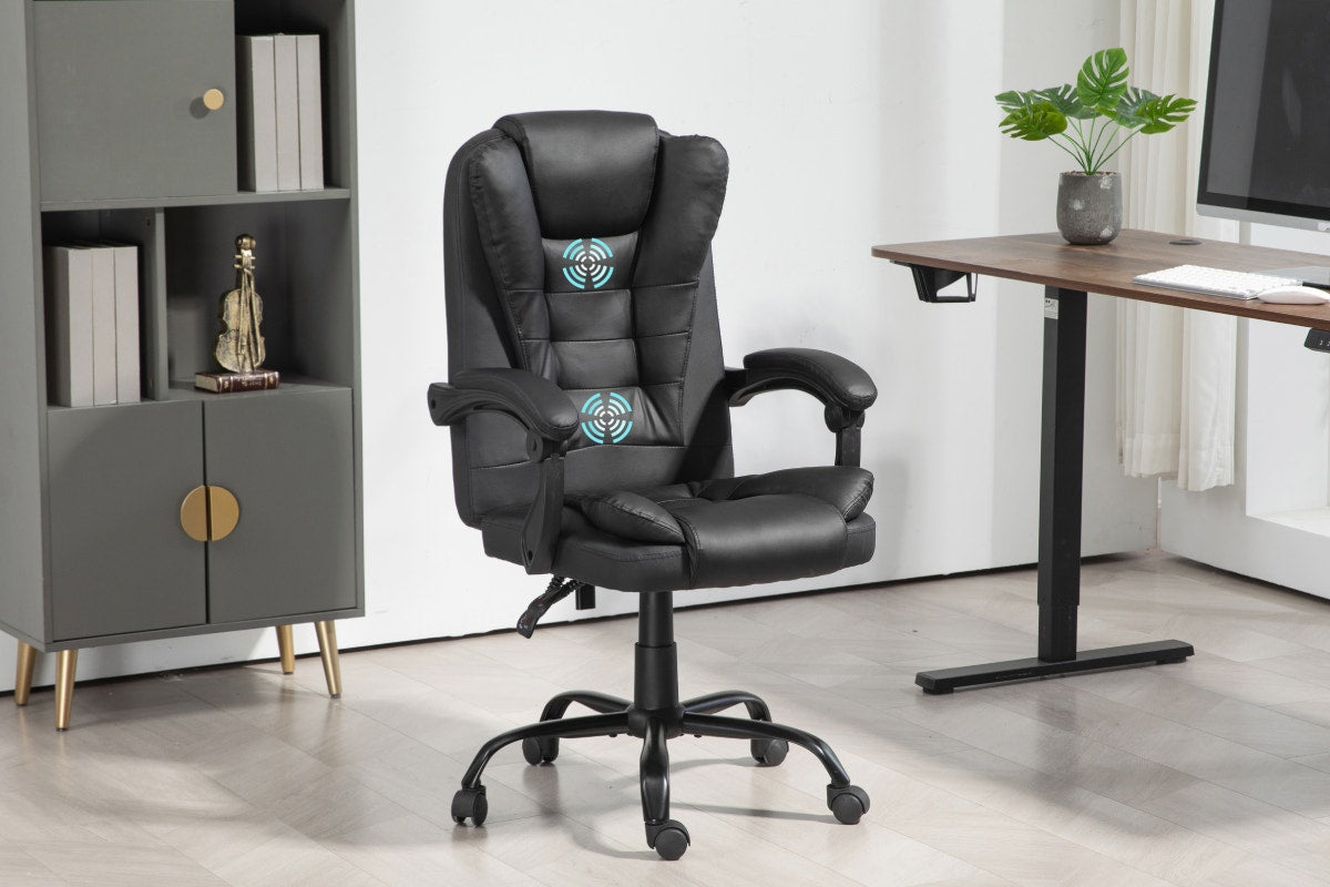 Ergolux Noob Mid Back Padded Massage Office Chair (Black)