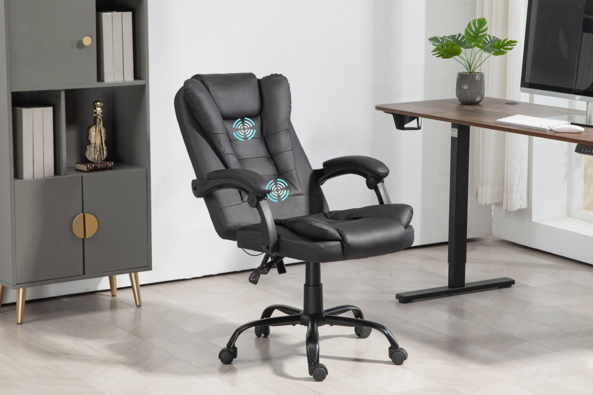 Ergolux Noob Mid Back Padded Massage Office Chair (Black)