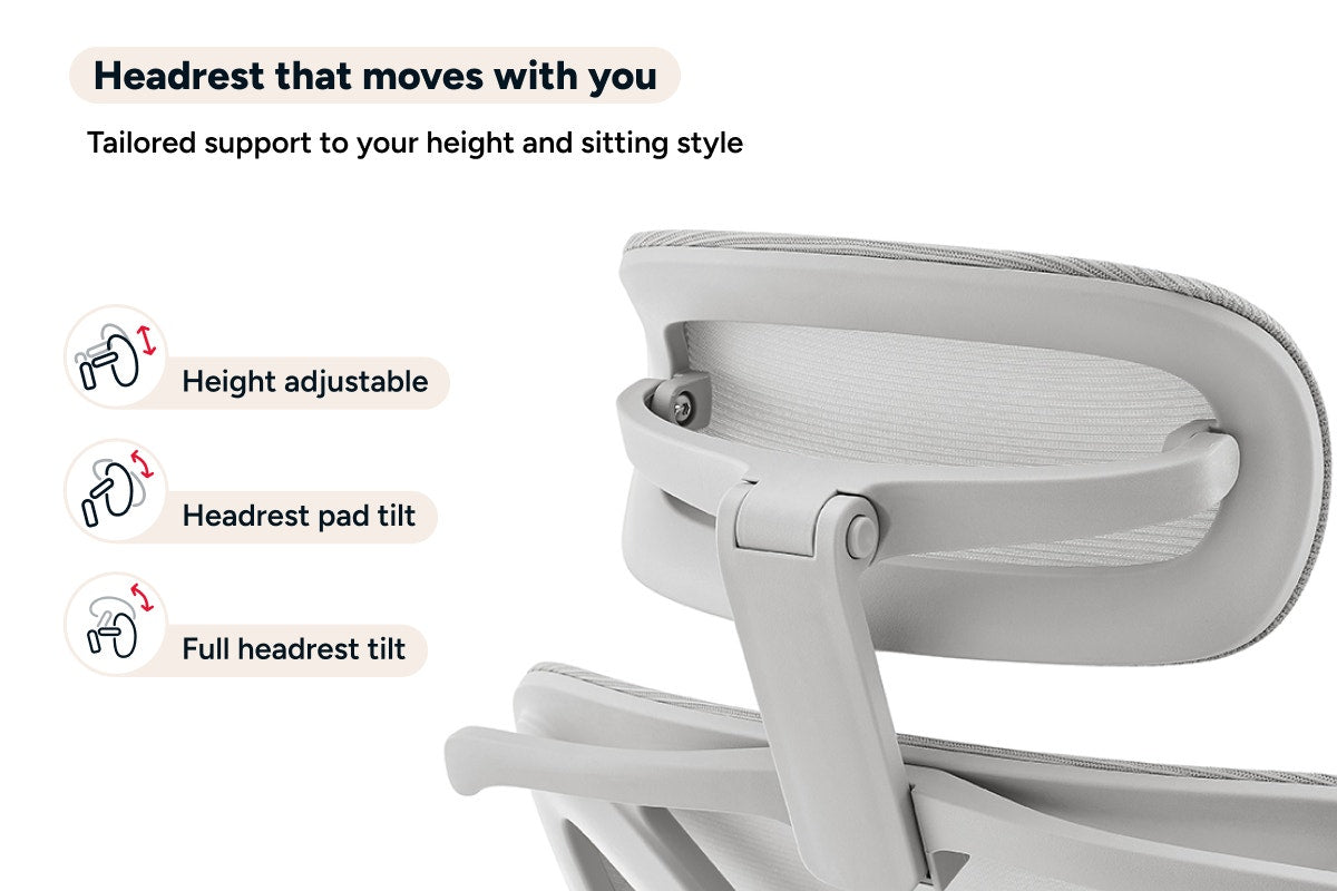 Ergolux Pro Ergonomic Mesh Office Chair with Footrest (Grey)