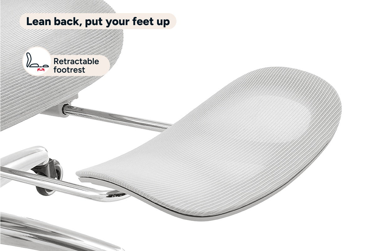Ergolux Pro Ergonomic Mesh Office Chair with Footrest (Grey)