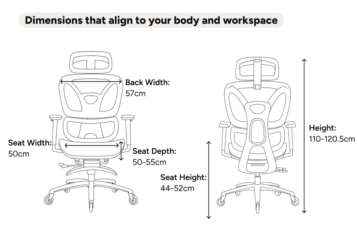 Ergolux Pro Ergonomic Mesh Office Chair with Footrest (Grey)