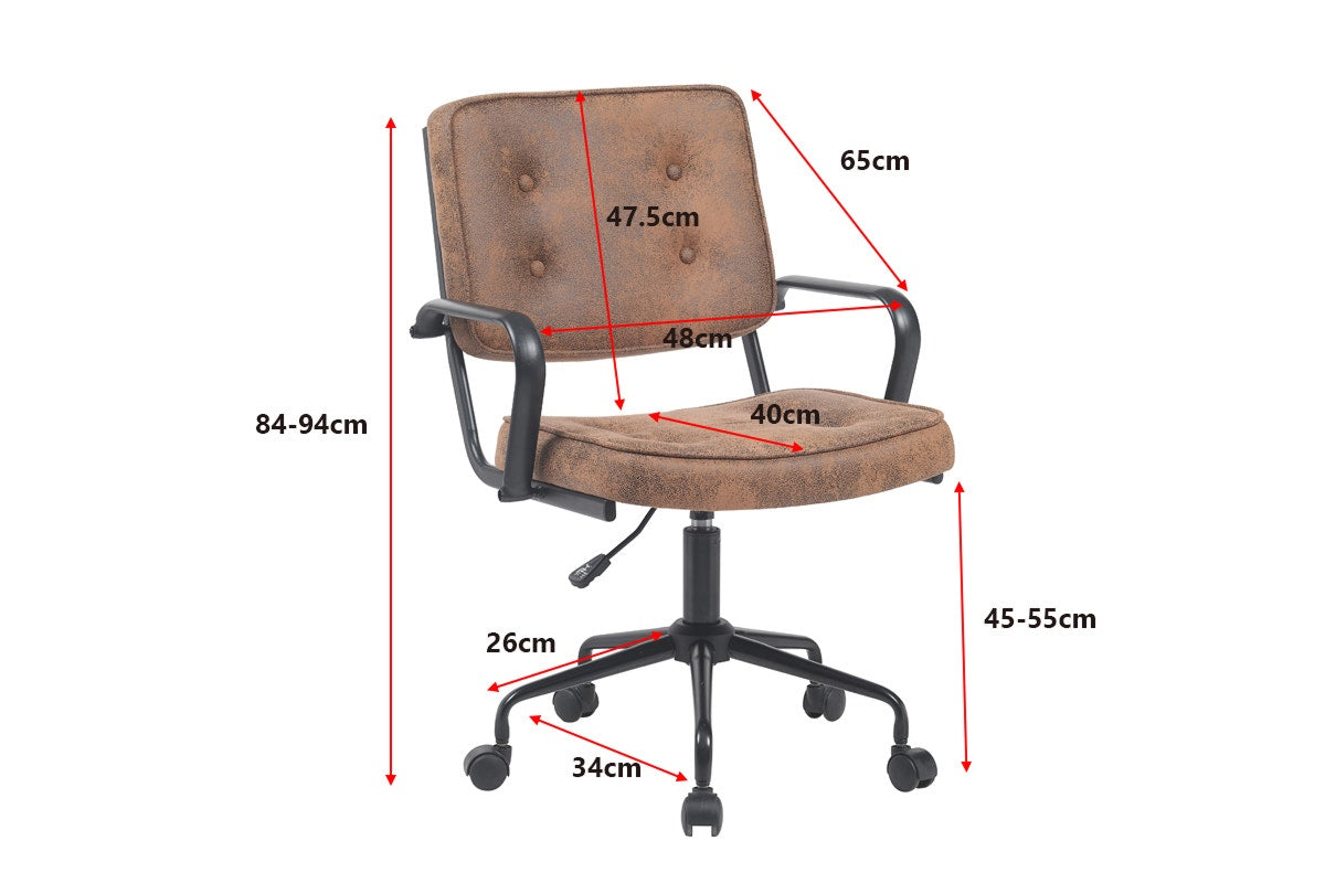 Ergolux Retro Office Chair (Tan)