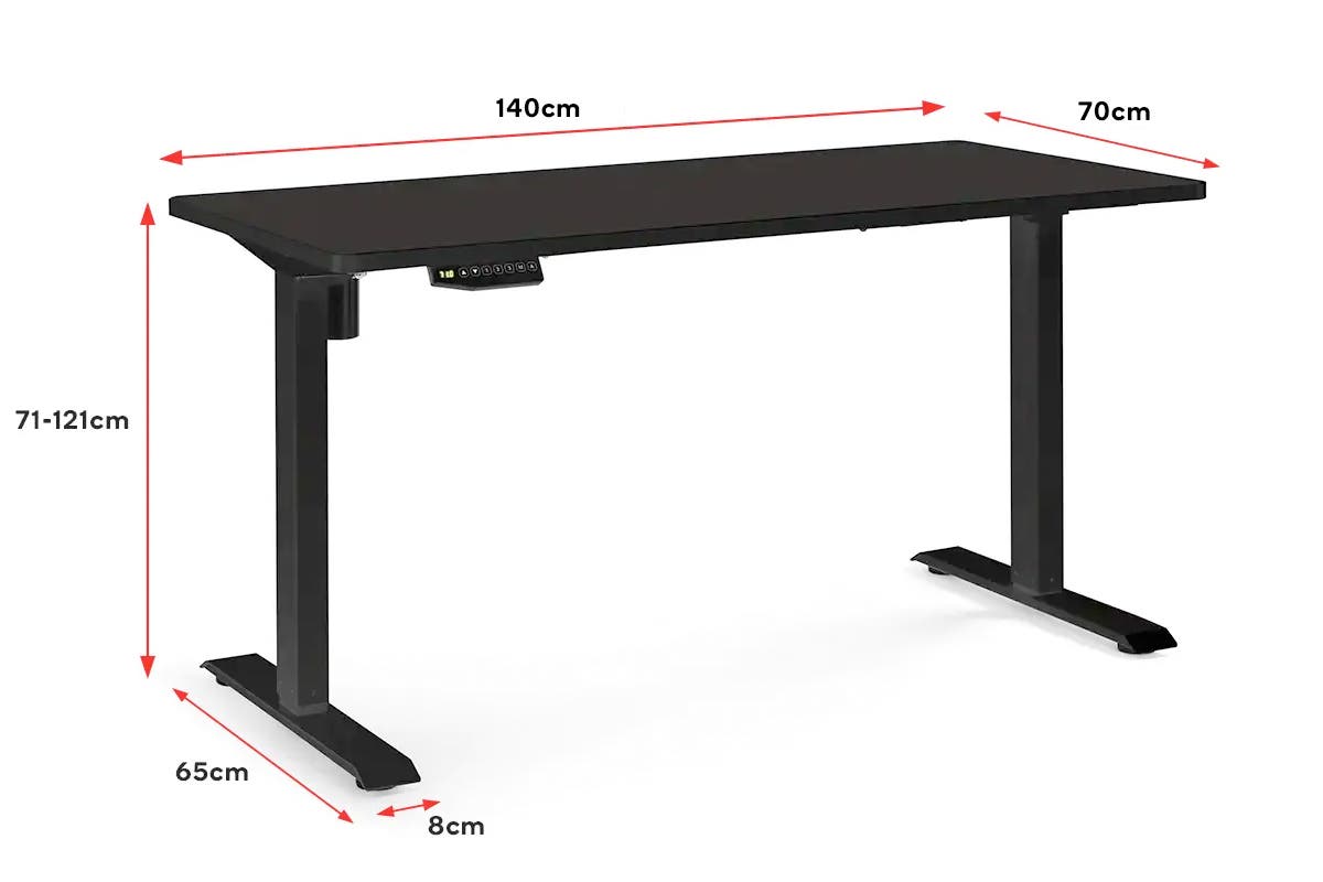 Ergolux Standing Desk Electric Single Motor With Memory Function (Black)