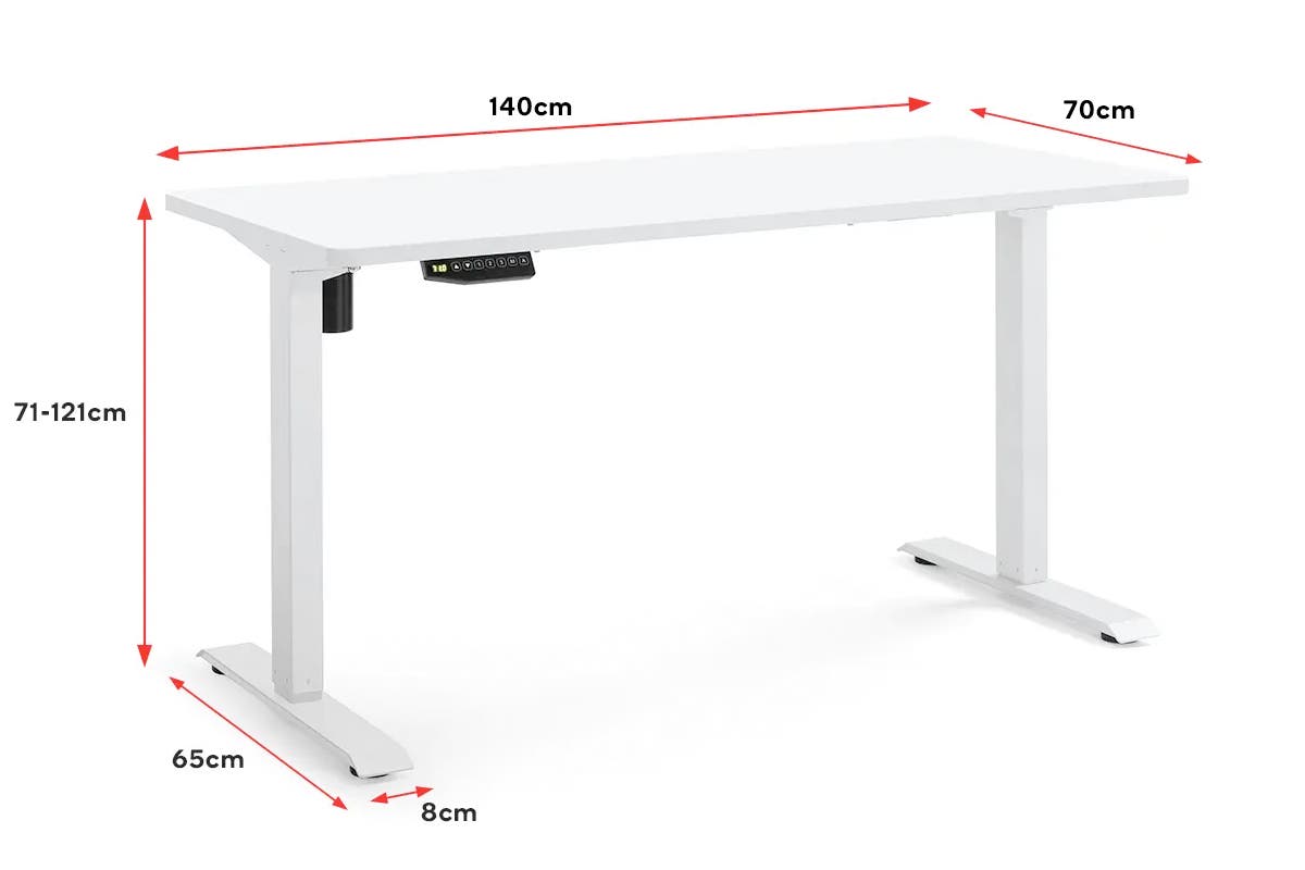 Ergolux Standing Desk Electric Single Motor With Memory Function (White)