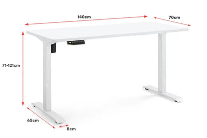 Ergolux Standing Desk Electric Single Motor With Memory Function (White)